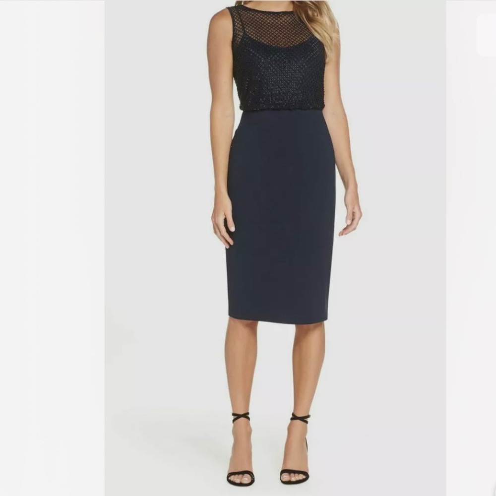 Adrianna Papell Petit Beaded Blouson Dress